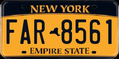 NY license plate FAR8561