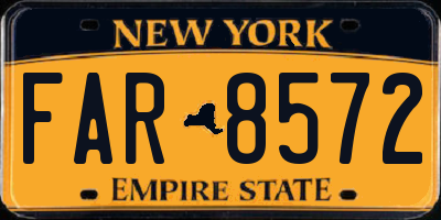 NY license plate FAR8572