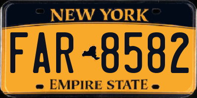 NY license plate FAR8582