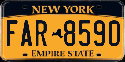 NY license plate FAR8590