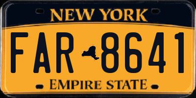 NY license plate FAR8641