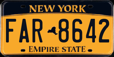 NY license plate FAR8642