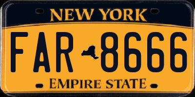 NY license plate FAR8666