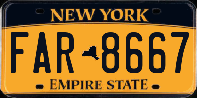 NY license plate FAR8667