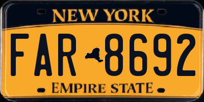 NY license plate FAR8692