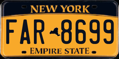 NY license plate FAR8699