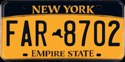 NY license plate FAR8702