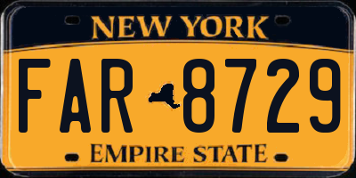 NY license plate FAR8729