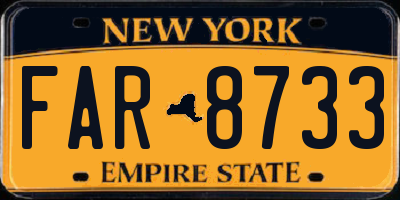 NY license plate FAR8733