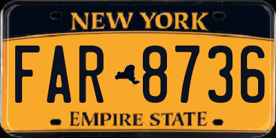 NY license plate FAR8736