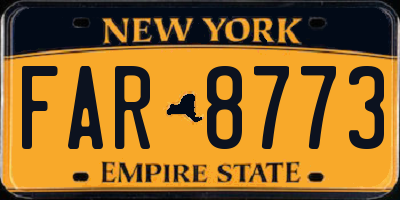 NY license plate FAR8773