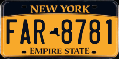 NY license plate FAR8781