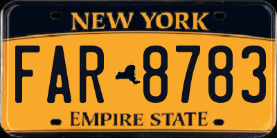 NY license plate FAR8783