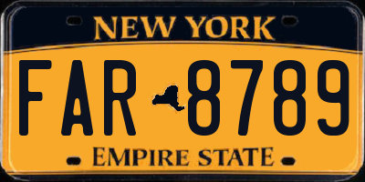 NY license plate FAR8789