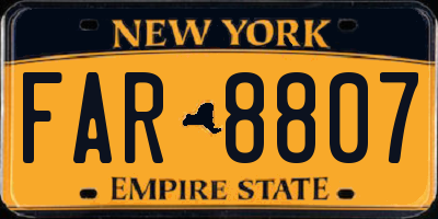 NY license plate FAR8807