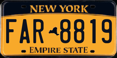 NY license plate FAR8819