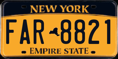 NY license plate FAR8821