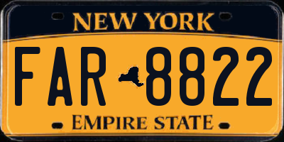 NY license plate FAR8822