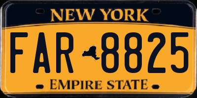 NY license plate FAR8825