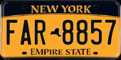 NY license plate FAR8857