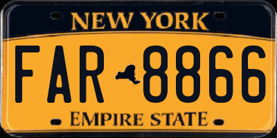 NY license plate FAR8866