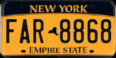 NY license plate FAR8868
