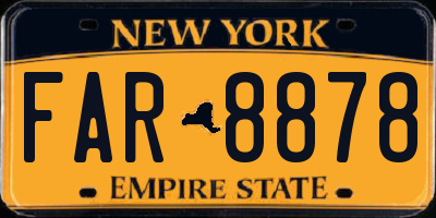 NY license plate FAR8878