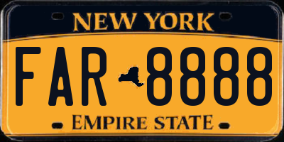 NY license plate FAR8888