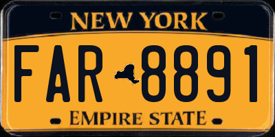NY license plate FAR8891