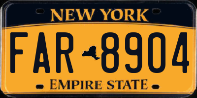 NY license plate FAR8904