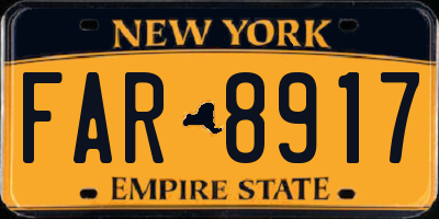 NY license plate FAR8917