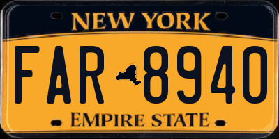 NY license plate FAR8940