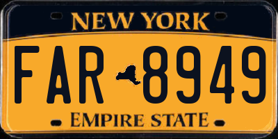 NY license plate FAR8949