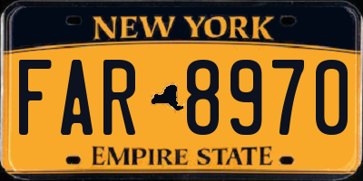 NY license plate FAR8970