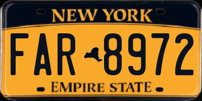 NY license plate FAR8972