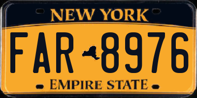 NY license plate FAR8976