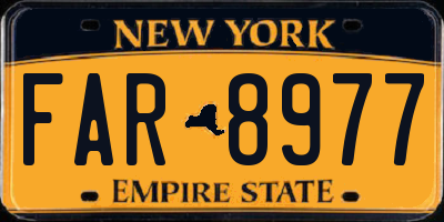 NY license plate FAR8977