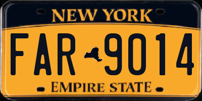 NY license plate FAR9014