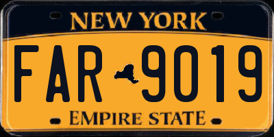 NY license plate FAR9019
