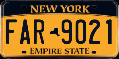 NY license plate FAR9021