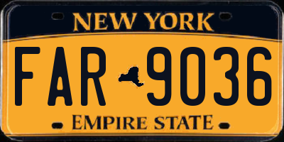 NY license plate FAR9036