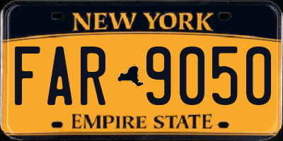 NY license plate FAR9050