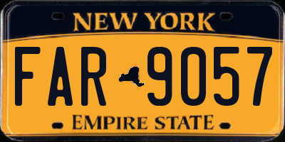 NY license plate FAR9057