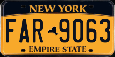 NY license plate FAR9063