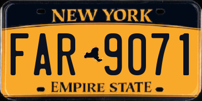 NY license plate FAR9071