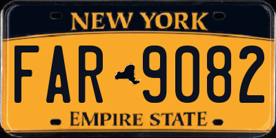 NY license plate FAR9082