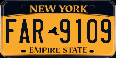 NY license plate FAR9109
