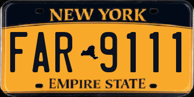 NY license plate FAR9111
