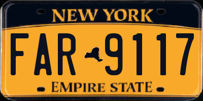 NY license plate FAR9117