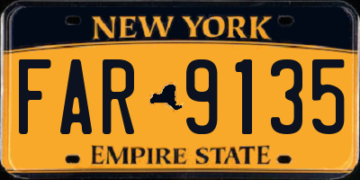 NY license plate FAR9135